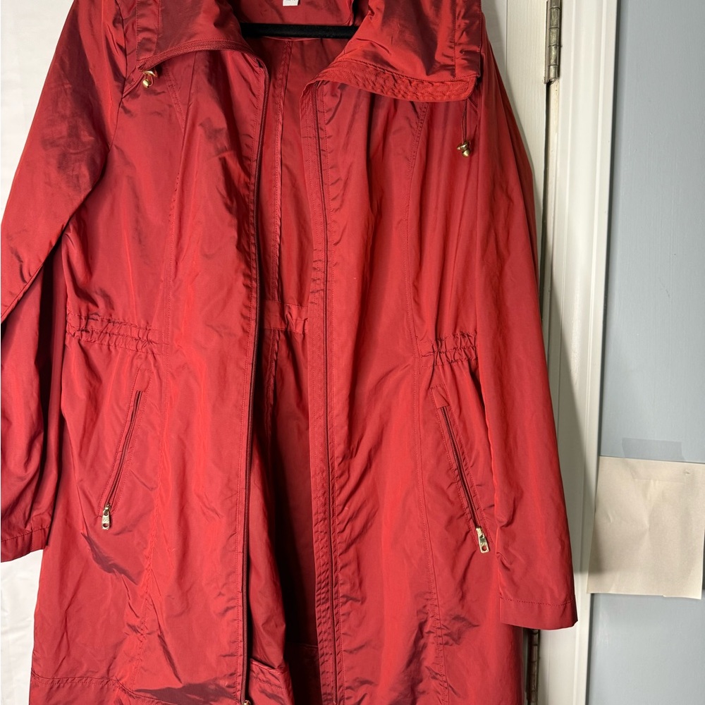 Cole Haan Red Trench Coat Weather-Resistant